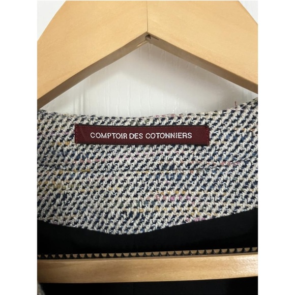 Comptoir Des Cotonniers Marled Tweed Moto Zip Blazer Jacket - Size XS - Picture 6 of 7